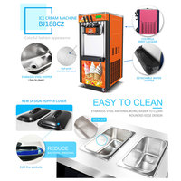 Machine à crème glacée molle automatique industrielle d'origine, 3 saveurs, usage commercial, machines à crème glacée au chocolat debout