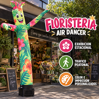 Danseur d'air gonflable Sky Dancer avec souffleur, figurine ondulante pour promotion publicitaire extérieure en fleuriste ou boutique de fleurs