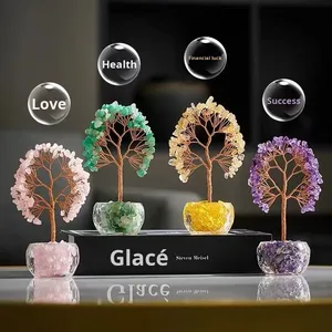 Albero della Ricchezza, <span class=keywords><strong>Energia</strong></span> e Fortuna in Cristallo Naturale Intagliato, Decorazione Ecologica per Ufficio, Direttamente dalla Fabbrica - Product Image 1
