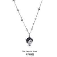 Chaud métal feuille trophée cadeau inoxydable titane acier collier étanche ne se décolore pas pierre naturelle Pauline fleur pendentif bijoux