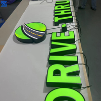 Enseignes murales LED 3D lumineuses personnalisées pour extérieur, lettres géantes pour enseignes de bâtiment, lettres LED éclairées par l'avant pour enseignes de magasin