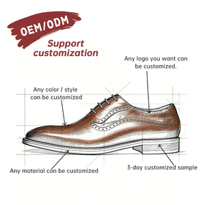 OEM Custom Fashion Cowhide Laser Carved Waterproof Shock Resistant Breathable <b>Height</b> <b>Increasing</b> Lace-up Oxford <b>Shoes</b> Office - Product Image 3