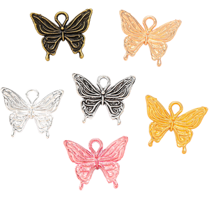 Accessoires de bijoux en alliage plaqué or en gros, breloque papillon, pendentif, bracelet, porte-clés - Product Image 1