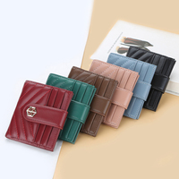 Boisee Dompet Pendek Kulit Pu Wanita, Dompet Kartu Kredit Pendek Mewah Model Korea