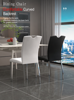 Chaise de salle à manger en acier au design minimaliste moderne et luxueux avec dossier, idéale pour les hôtels et la maison