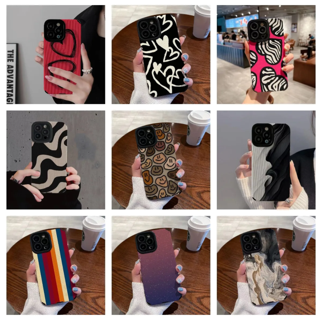 INS Style Painting Mobile Phone case for iphone 15 Pro Multiple Patterns Luxury Phone case for IPhone15 14 13 12 11