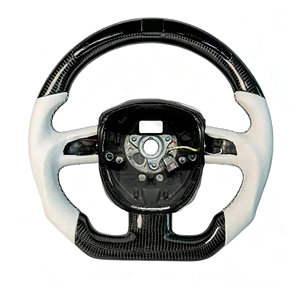 Volant de voiture en fibre de carbone forgée compatible avec <span class=keywords><strong>Audi</strong></span> RS3 <span class=keywords><strong>RS4</strong></span> S4 S8 A4 B6 B8.5 A6 C6 TT <span class=keywords><strong>MK1</strong></span> 8J - Product Image 1
