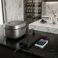 Regleta de Enchufes Universal con Interruptor Principal, 6/8 Tomas de CA + 3 USB-A + 1 Tipo-C, Enchufe EU y UK Opcional, 10A 2500W
