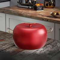 Marmite à soupe antiadhésive multifonctionnelle 26cm en fonte de pomme Design classique Autocuiseur en métal écologique pour la cuisson et la préparation de soupes