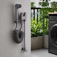 Keran Bidet Stainless Steel Modern, Semprotan Shower Genggam, Terpasang di Dinding, Lubang Tunggal, Tekanan Tinggi, Hemat Air, untuk Kamar Mandi