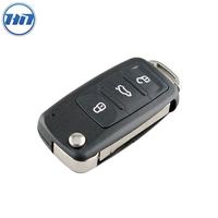 Clé de voiture télécommandée pliable 3 boutons, fréquence 433 MHz, puce ID48, FCCID 5K0837202AD pour clé de voiture V-W