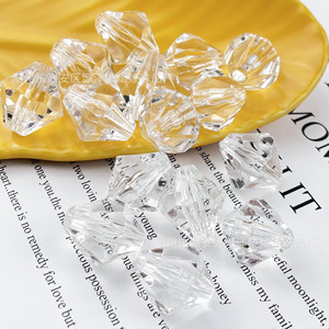 Cuentas acrílicas en forma de diamante de 22 mm, cuentas sueltas para la fabricación de joyas, material para pulseras y collares DIY - Product Image 2