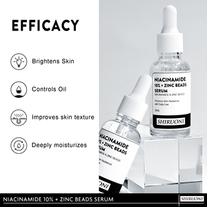 Marque privée Hydratant pour le visage Blanchiment <span class=keywords><strong>de</strong></span> la <span class=keywords><strong>peau</strong></span> Hydrate en profondeur Éclaircit le sérum pour le visage à la niacinamide et aux <span class=keywords><strong>perles</strong></span> <span class=keywords><strong>de</strong></span> zinc - Product Image 4