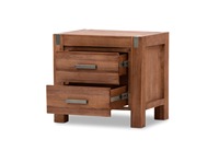 Vente à Chaud Ensemble de Chambre à Coucher 4 Pièces Marron Châtaigne de Style Moderne avec Lit Queen Table de Chevet pour la Maison