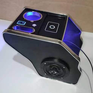 Boîte de rangement USB pour Hiace van KDH200, boîtier de console à corps étroit avec <span class=keywords><strong>haut</strong></span>-<span class=keywords><strong>parleur</strong></span> et <span class=keywords><strong>support</strong></span> de tasse de chargement sans fil, 2005 — 2018 - Product Image 2