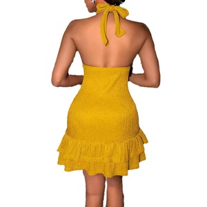 TKS Nuovo Abito Estivo Sexy con Collo all'Americana, Aderente, Tinta Unita, Stile Europeo e Americano, Moda Femminile - Product Image 1