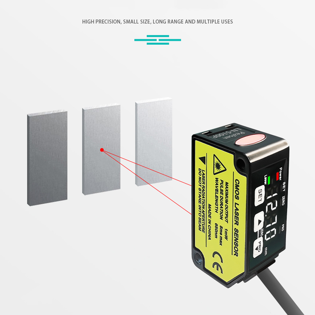 Laser Displacement Sensor for Industry High Precision Laser Range Sensor Circuit protection Dc 12-24V Laser Sensor