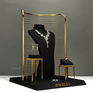 แท่นโชว์เครื่องประดับไมโครไฟเบอร์พรีเมียมพร้อมโลโก้สั่งทำพิเศษ สำหรับเครื่องประดับชั้นดี อุปกรณ์ตกแต่งโชว์รูมสุดหรูสำหรับสร้อยคอและแหวน - Product Image 5