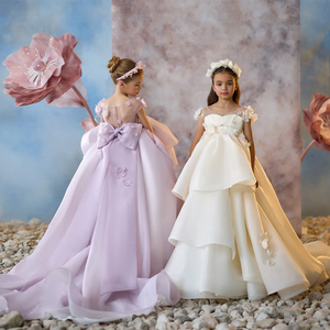 All'ingrosso 2024 di alta qualità Appliqued Organza di lusso lungo Maxi matrimonio fiori ragazze '<span class=keywords><strong>abiti</strong></span> per la festa di nozze abito <span class=keywords><strong>da</strong></span> <span class=keywords><strong>ballo</strong></span> - Product Image 1