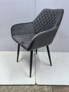 Chaise de salle à manger en tissu gris moderne à livraison rapide, vente chaude, prix bas, pour appartement, villa, maison, salle à manger - Product Image 3