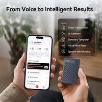 Enregistreur vocal médical intelligent portable avec transcription IA, résumé intelligent, design magnétique fin et enregistrement d'appels téléphoniques en environnement bruyant