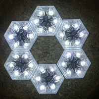 Lampes solaires hexagonales modernes pour jardin, lampes LED en forme de brique de glace, éclairage solaire pour terrasse, décoration d'escaliers