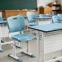 Ensemble bureau et chaise ergonomique réglable en hauteur avec logo personnalisé pour l'école primaire et secondaire - Vente en gros