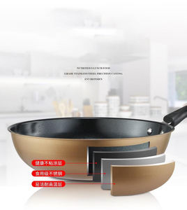 Karbon çelik kalınlaşmış altın lüks yapışmaz TENCERE SETİ 16cm süt pişirme kabı + 22cm çorba tenceresi + 32cm kızartma tavası pişirme - Product Image 5