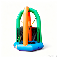 Parcours de trampoline gonflable individuel avec toboggan pour enfants, jeux d'escalade et aire de jeux combinée pour l'extérieur