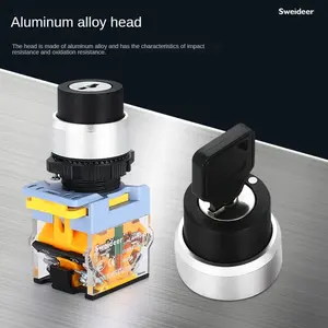 SWEIDEER 22mm 2/3Way anlık kendinden kilitli döner anahtar anahtarı transferi elektrik Panelboard için kapalı topuz anahtarı - Product Image 3