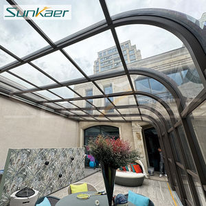Couverture de <span class=keywords><strong>piscine</strong></span> rétractable personnalisée en polycarbonate et aluminium Sunkaer SK-S02, fonctionnement manuel, garantie 10 ans, résistance au vent de 150 km/h - Product Image 3