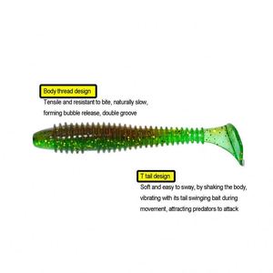Topline 20 pièces/sac leurre de pêche à la truite 4Cm 0.6G lumineux T queue appât de pêche Shad leurre appât artificiel doux <span class=keywords><strong>Wrom</strong></span> - Product Image 3