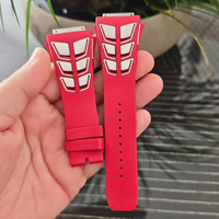 Bracelet de montre haut de gamme personnalisé bicolore en caoutchouc fluoré à ailettes de requin, maillons en alliage de titane, matériau en caoutchouc fluoré importé