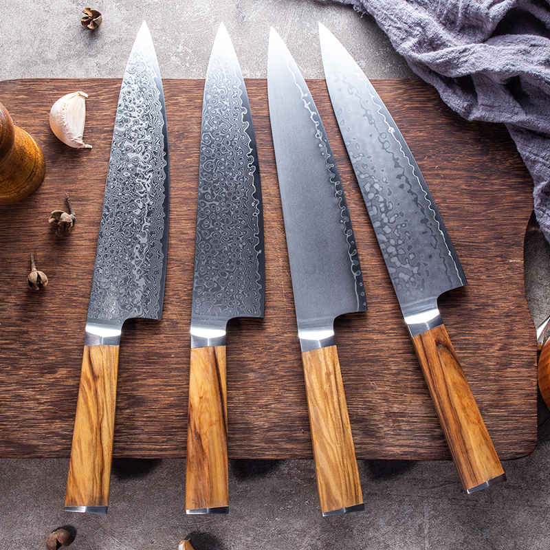 Amazon горячие продажи Дамасская сталь 8 дюймов нож Янцзян кухонных ножей шеф-повара