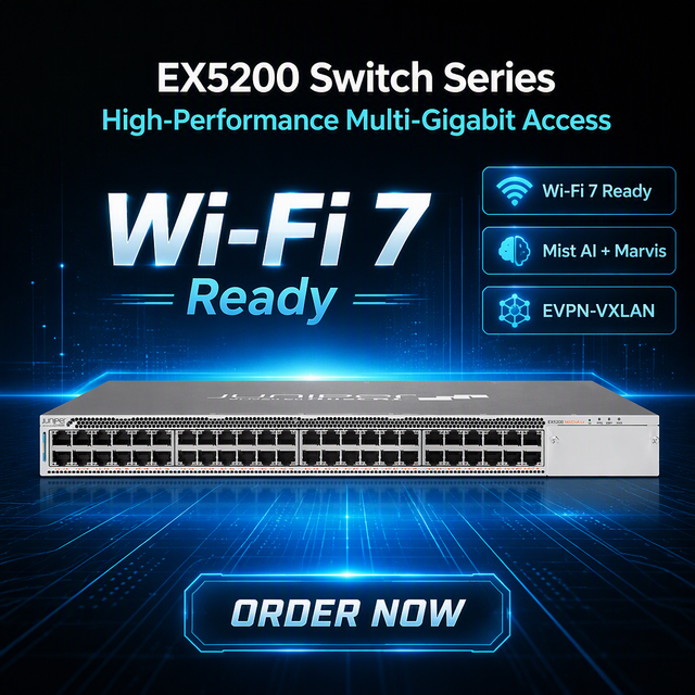 HPE EX5200 Series Enterprise Access Switch | Wi-Fi7 PoE++ Multi-Gigabit Switch AC/DC Connector 2/4-post Rack Mounting Marvis