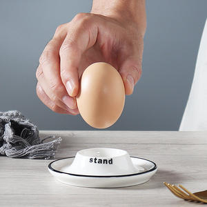 Cucina contenitore per uova bianche vassoio portaoggetti Dispenser per tazze piatto per uova di gallina portauova singolo in ceramica - Product Image 3