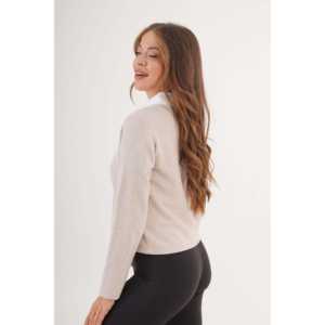 Blusa de Mujer al por Mayor, Adornada con Piedras, Cuello de Satén Asimétrico, Estampado a Cuadros, Corte Holgado, Tallas XS-XL, para Oficina, Temporada de Otoño - Product Image 1