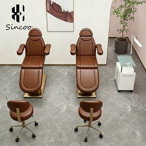 Manufacturer Luxury Brown Gold Adjustable Beauty Salon <b>Electric</b> Eyelash Cosmetic Facial Bed 3 Motors Beauty <b>Massage</b> Bed - Product Image 4
