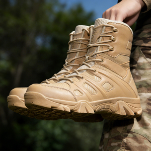 รองเท้าบูททรงสูงแบบยุทธวิธี OEM หลายสีให้เลือก ป้องกันการลื่น ทนทานต่อการสึกหรอ เหมาะสำหรับการฝึกยุทธวิธีและการเดินป่า - Product Image 4