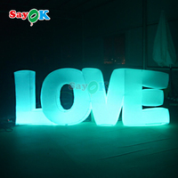 Lettres d'amour gonflables géantes, lettres personnalisées, mots gonflables d'amour avec éclairage LED