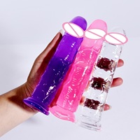 Dildo Transparente Realista de Cristal con Fuerte Ventosa, Manos Libres, Tamaño Grande, Juguete Sexual Anal para Mujeres u Hombres