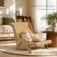 Griffoir en bois pour chat, lit surélevé pour chat, canapé en corde de sisal, griffoir ergonomique pour chats d'intérieur, meubles pour chatons