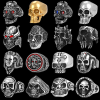 Cincin Baja Tahan Karat 316L Grosir Tahan Air Anti Luntur Vintage Punk Gothic Perhiasan Fashion Hewan Hadiah Pesta
