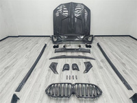 Alerón delantero estilo LD, difusor trasero, falda lateral, parrilla, kit de carrocería de fibra de carbono para Bmw X6 G06 X6M 2019-2023