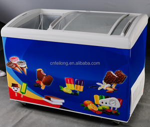 뜨거운 판매 238L 평면 유리 도어 가슴 냉동 아이스크림 디스플레이 가슴 냉동고 - Product Image 2