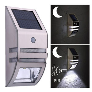 Lampe murale solaire 2 LED en acier inoxydable avec détecteur de mouvement PIR pour escalier et couloir, idéale pour l'approvisionnement transfrontalier - Product Image 2