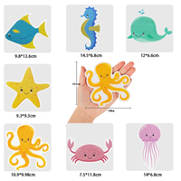 Xuri vente en gros d'animaux de l'océan Stickers muraux pour toilette salle de bain décoration de la maison Stickers muraux auto-adhésifs