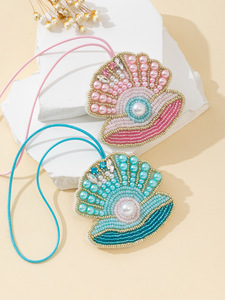 Llavero y Colgante para Bolso de Mujer con Temática Oceánica, Bordado de Cuentas Hecho a Mano, Diseños de Corazón, Flor, Concha, Flamenco, Tortuga y Borla, Regalo - Product Image 2