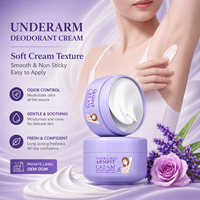 Crème déodorante aisselles personnalisée OEM ODM avec logo, lavande fraîche, contrôle des odeurs, blanchissante, prix de gros, approvisionnement en vrac, crème de soin des aisselles