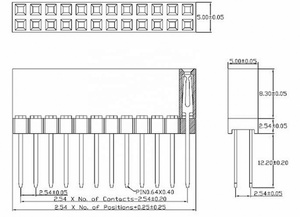 <span class=keywords><strong>2</strong></span>.54mmピッチPC1022x20 40P <span class=keywords><strong>2</strong></span>*20ピン長<span class=keywords><strong>2</strong></span>列ストレートメスヘッダーソケットコネクタ - Product Image 4